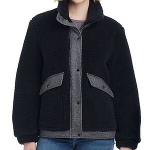 NWT Modern Supply Women's Sherpa bomber Jacket Onyx Black and Gray size Small